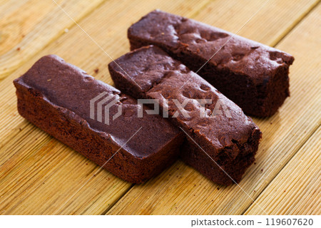 Sweet traditional chocolate brownie cake 119607620