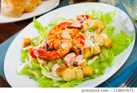 Caesar salad with shrimps Caesar salad with shrimps 119607671