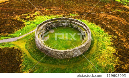 Ruins of Grianan of Aileach in Ireland - an Ancient Stone Structure That Is Beautifully Surrounded Ruins of Grianan of Aileach in Ireland - an Ancient Stone Structure That Is Beautifully Surrounded 119608995