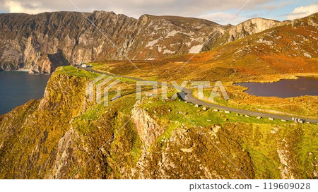 Slieve League in Donegal Ireland - the highest cliffs in Europe - Breathtaking and Stunning Coastal 119609028