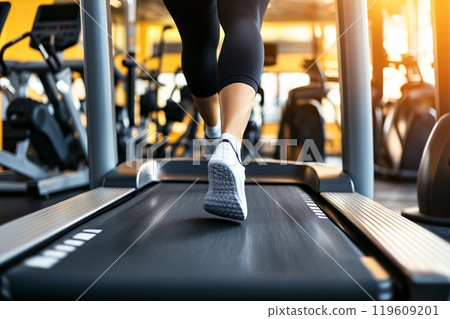 Strength training by exercise with equipment and machine. Cardiovascular health concept 119609201