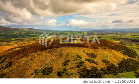 Ruins of Grianan of Aileach in Ireland - an Ancient Stone Structure That Is Beautifully Surrounded Ruins of Grianan of Aileach in Ireland - an Ancient Stone Structure That Is Beautifully Surrounded 119609381