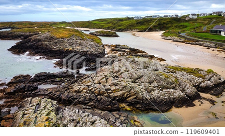 A Beautiful Coastal Landscape Featuring Rocks and Glimmering Water, Capturing Natures Splendor A Beautiful Coastal Landscape Featuring Rocks and Glimmering Water, Capturing Natures Splendor 119609401