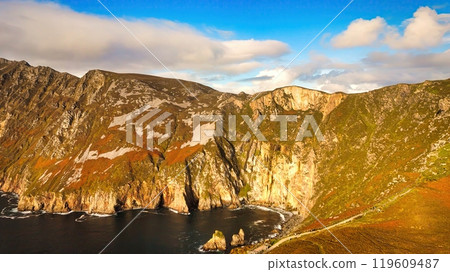 Slieve League in Donegal Ireland - the highest cliffs in Europe - Breathtaking and Stunning Coastal Slieve League in Donegal Ireland - the highest cliffs in Europe - Breathtaking and Stunning Coastal 119609487