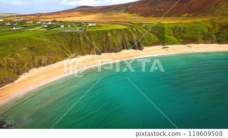 Malin Beg at the west coast of Ireland in Donegal - breathtaking coastal landscape that beautifully 119609508