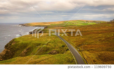 Glengesh Pass in Donegal Ireland the typical Irish landscape in County Donegal 119609730