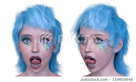 女人的臉的特寫 119609846