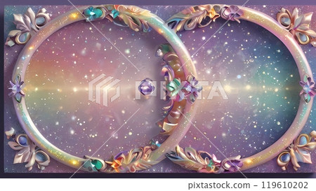 Pink Violet Background Art Nouveau Pattern Botanical Motifs Sparkly Frame Background Image 119610202