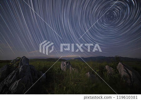 Diurnal motion of the stars as seen from Akiyoshidai (the summit of Kitayama) 119610381