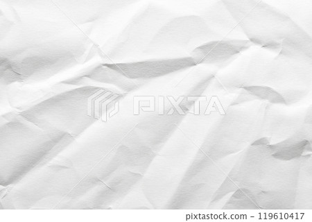 Crumpled white paper texture for background design and creative projects 119610417