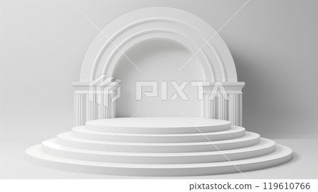 A simple object with a cute arch and stage 119610766