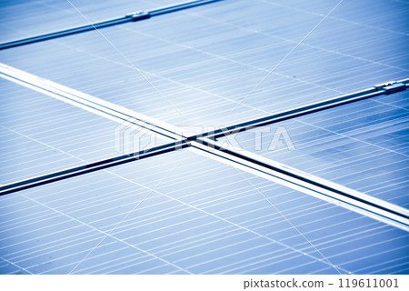 closeup photovoltaic panels which installed on the rooftop of the building, concept for storing and using natural power from the sunlight to care about human environment over the world. closeup photovoltaic panels which installed on the rooftop of the building, concept for storing and using natural power from the sunlight to care about human environment over the world. 119611001