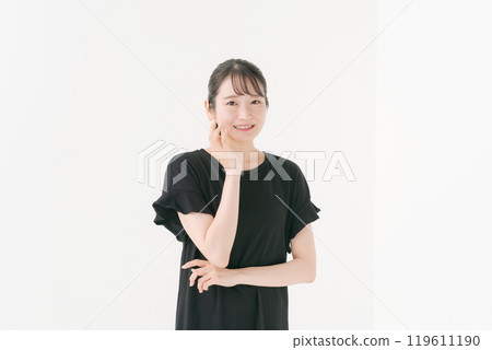 A young woman in a thinking pose A young woman in a thinking pose 119611190