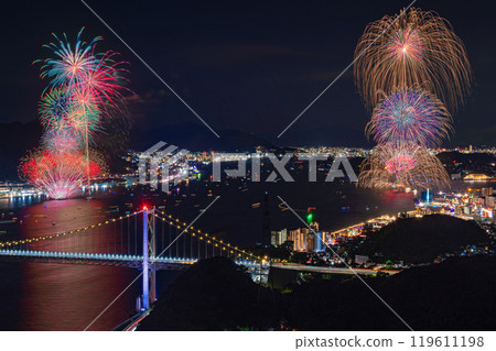 Kanmon Strait Fireworks Festival as seen from Hinoyama Park Observatory 119611198
