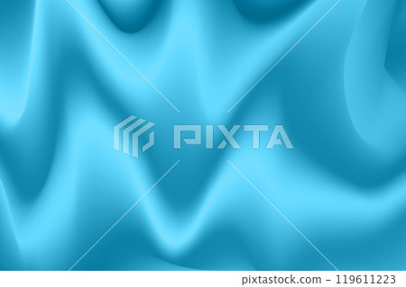 Silk blue background. Abstract vector pattern with copy space. Liquid wave texture, smooth drapery wallpaper. Wedding fabric, satin. Wavy design for banner, card, postcard, backdrop 119611223