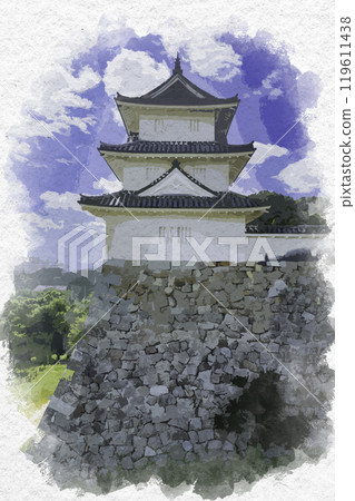 水彩風格明石城 矢倉辰巳 兵庫縣明石市 水彩風格明石城 矢倉辰巳 兵庫縣明石市 119611438