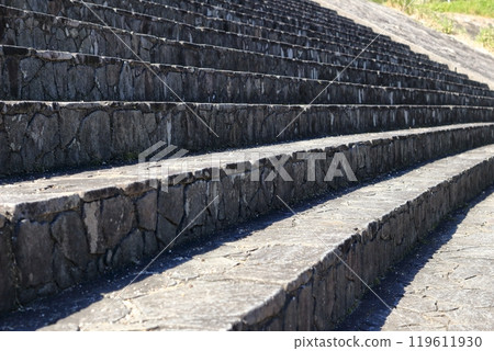 A long staircase built on the river bank A long staircase built on the river bank 119611930