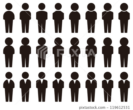 Vector illustration set of various people icons Vector illustration set of various people icons 119612531