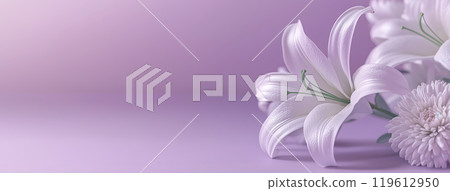 百合和菊花插花 119612950