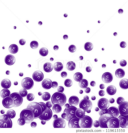 Zinc round capsules scattered randomly. Beauty treatment and nutrition skin care. Essential vitamins vector illustration. Healthy life concept. Zinc round capsules scattered randomly. Beauty treatment and nutrition skin care. Essential vitamins vector illustration. Healthy life concept. 119613350