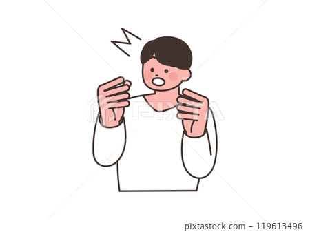 Illustration of a man who noticed something 119613496