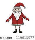 Traditional Christmas and New Year character.Hand drawn cheerful Santa Claus 119613577