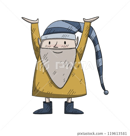 Traditional Christmas and New year elf character. Traditional Christmas and New year elf character. 119613581
