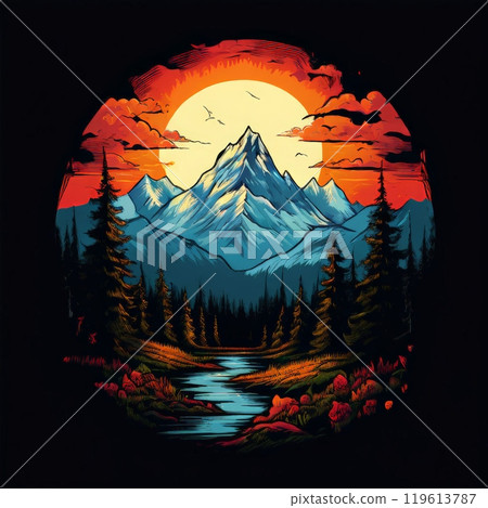 T-shirt design , caricature style created with Generative Ai 119613787