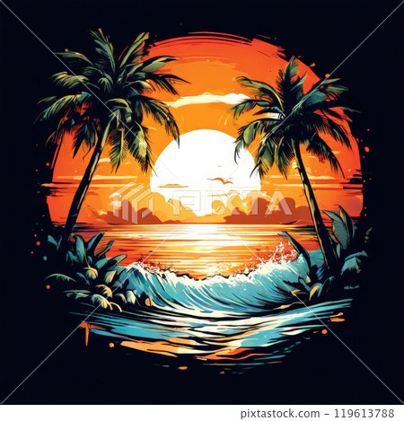 T-shirt design , caricature style created with Generative Ai 119613788