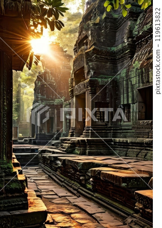 the Bayon temple, Angkor Wat, Siem reap, Cambodia. 119613822
