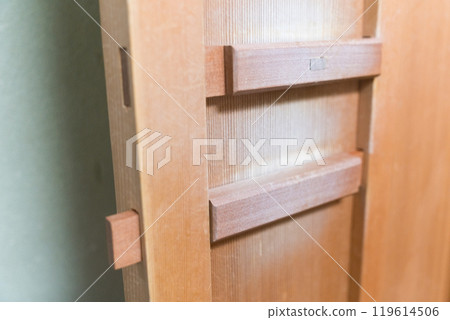 Old-style Japanese door key 119614506