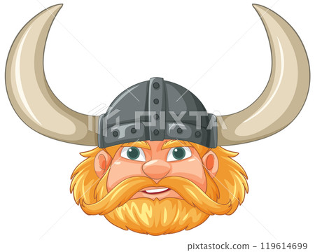 Cartoon Viking Warrior Head 119614699