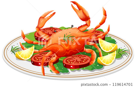 Delicious Seafood Platter with Crab Delicious Seafood Platter with Crab 119614701
