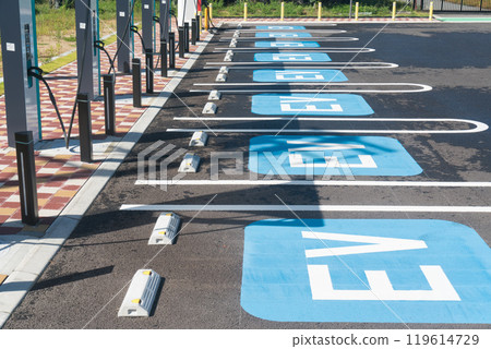 EV charging equipment in the service area EV charging equipment in the service area 119614729