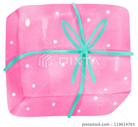 Preppy Coquette Christmas present gift pastel watercolor pink and mint green color Preppy Coquette Christmas present gift pastel watercolor pink and mint green color 119614763