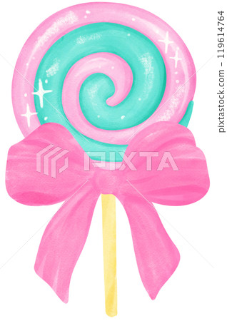 Colorful Swirl Lollipop with Pink Bow Preppy Christmas Colorful Swirl Lollipop with Pink Bow Preppy Christmas 119614764