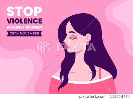 Awareness Illustration on Ending Violence Against Women in Cartoon Background Awareness Illustration on Ending Violence Against Women in Cartoon Background 119614774