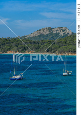 Porquerolles island, la Courtade, mediterranean sea, France 119615191