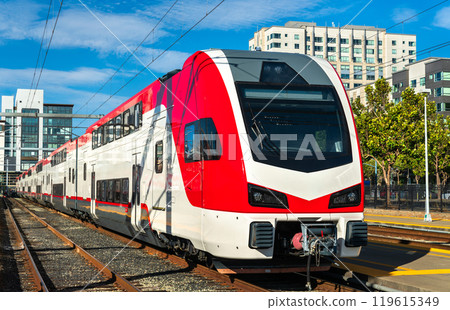 Electric trains at San Francisco Station in California, Untied States 119615349