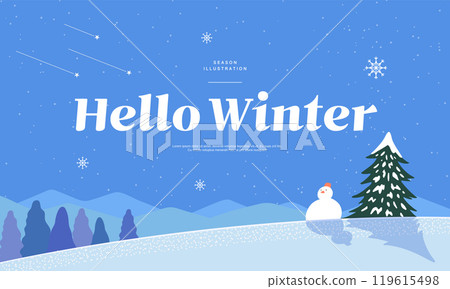 Winter emotional illustration. Web Banner. Pop-up 119615498