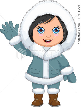 cute little girl wearing a winter coat cute little girl wearing a winter coat 119615593