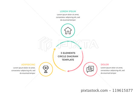 Hand Drawn Circle Chart - 3 Parts 119615877