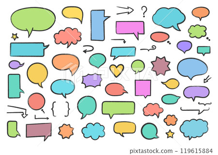 Hand Drawn Speech Bubbles Hand Drawn Speech Bubbles 119615884