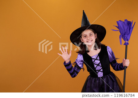 Witch standing by copyspace for advert Witch standing by copyspace for advert 119616784