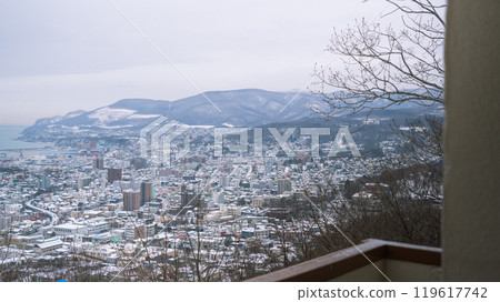 Winter city panorama of Otaru, Hokkaido, Japan Winter city panorama of Otaru, Hokkaido, Japan 119617742