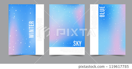 Gradient Winter Background with snowflakes. Set of trendy abstract neon templates. Cold fluid wave design. Modern vector. Pastel minimalist backdrop for posts or banners. Blue, purple and pink colors Gradient Winter Background with snowflakes. Set of trendy abstract neon templates. Cold fluid wave design. Modern vector. Pastel minimalist backdrop for posts or banners. Blue, purple and pink colors 119617785