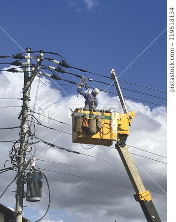 Electrical work at height 119618134