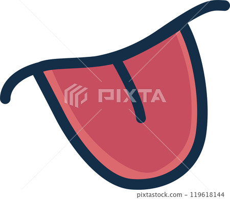 Cartoon. A mouth with a tongue sticking out , suitable for various concepts and designs.  119618144
