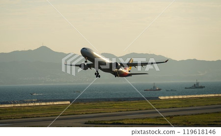 Passenger plane taking off 119618146
