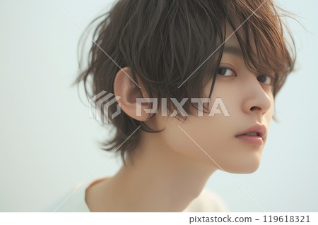 AI-generated image of a man having his hair colored at a salon 119618321